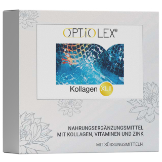 Optiolex Kollagen Trinkampullen, 10x25ml. Nahrungsergänzungsmittel mit Kollagen, Vitamin C, Biotin, Niacin und Zink. Mit Süssungsmitteln.
