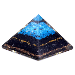 Orgonite Pyramid blue. Spiritual symbol and protection from electromagnetic pollution. Eye-catcher in every environment.