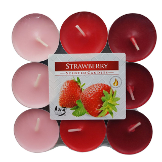 Teelichter Erdbeere (18 Stück)