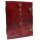 Red-brown leather journal with seven chakra stones, embossed pentagram and two metal clasps