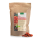 Organic goji berries 500g in a bag from Kräuterhaus with dried berries in front.