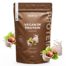 nutri+ Vegan 3K Proteinpulver Haselnuss im 1000-g-Beutel,...