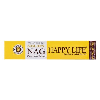 Vijayshree Golden Nag Happy Life incense sticks, yellow 15 g pack