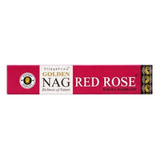 Vijayshree Golden Nag Red Rose Räucherstäbchen, pinke Packung 15 g
