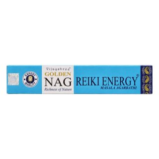 Vijayshree Golden Nag Reiki Energy Räucherstäbchen, hellblaue Packung 15 g