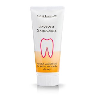 Kräuterhaus Propolis Toothpaste 100 ml tube, front with tooth motif