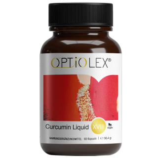 Optiolex Curcumin Liquid, 60 Kapseln. Nahrungsergänzungsmittel mit Curcumin. 187-fach gesteigerte Bioverfügbarkeit gegenüber reinem Extrakt!